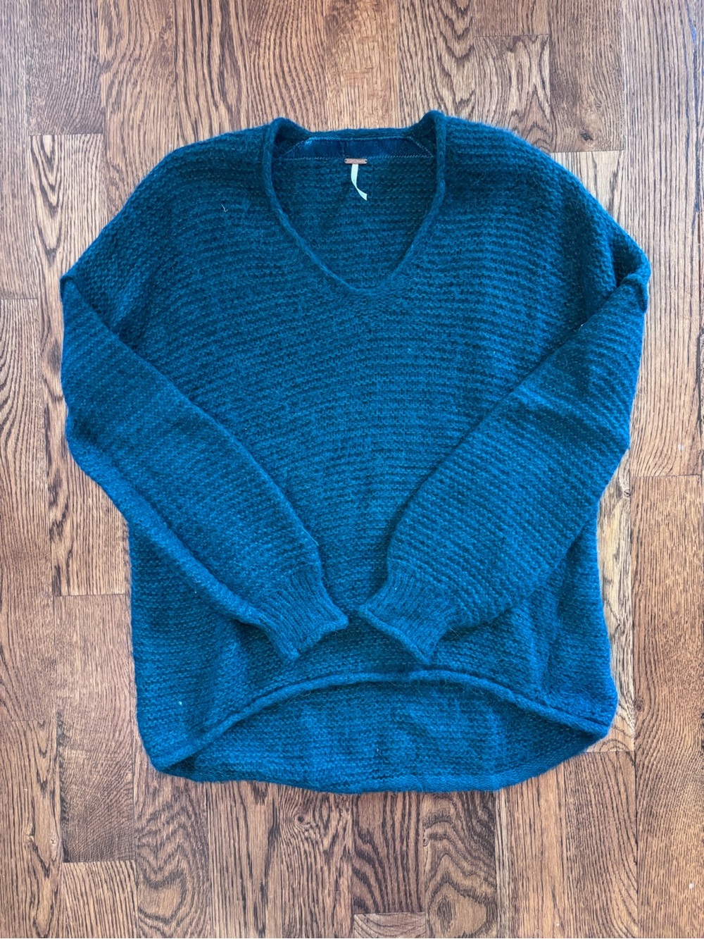 Free People Teal Alpaca Blend Oversized Sweater | Small